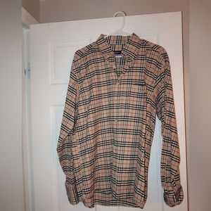Burberry Authentic Mens Button Up (can wear as dress or oversized)